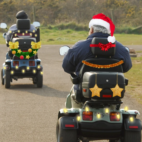 Verlichte scootmobiel tocht